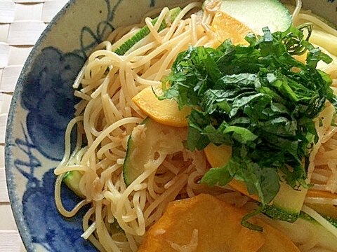 ズッキーニと干し海老の和風パスタ✿